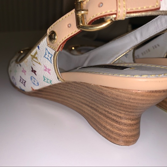 SOLD-Rare Louis Vuitton Butterfly Primrose Wedges - Picture 10 of 15